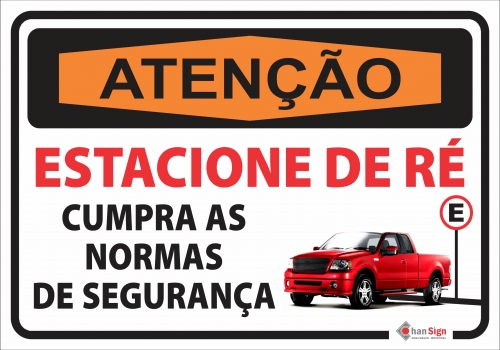 Atenção: Estacione de ré
