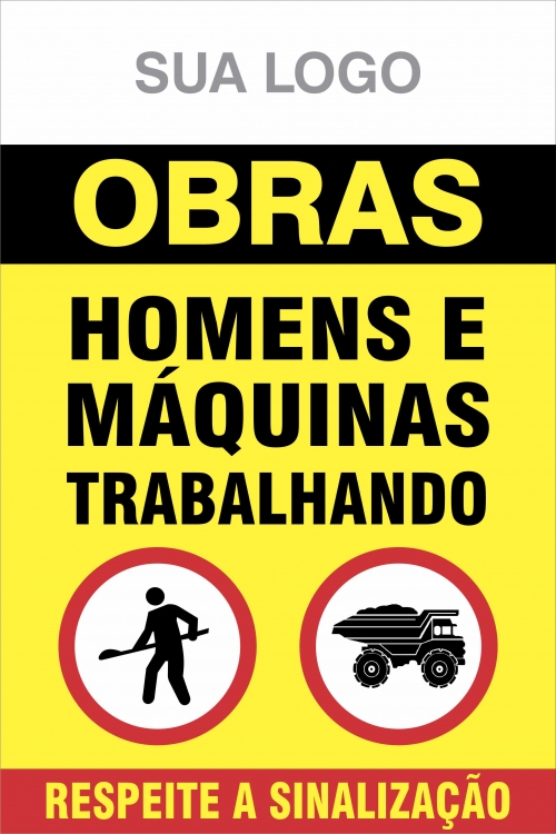 Obras: Homens e máquinas trabalhando 