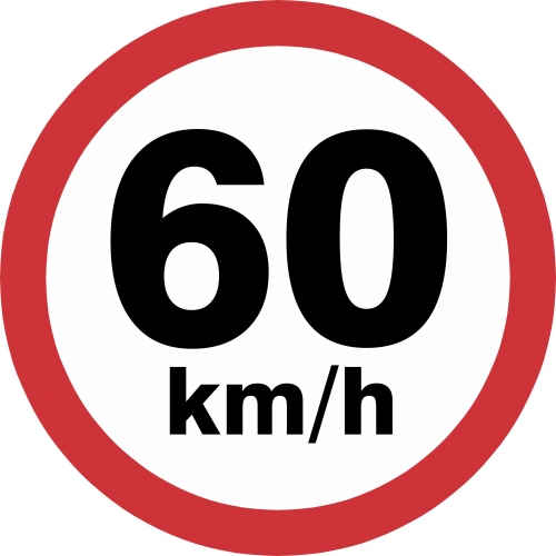 Obras: Velocidade permitida  60 km/h