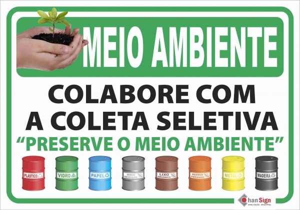 placa COLABORE COM A COLETA SELETIVA