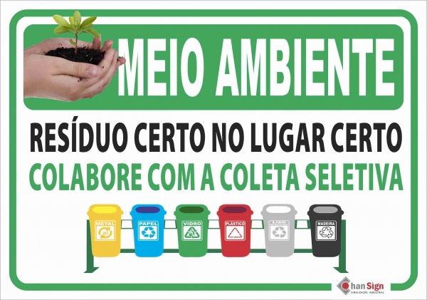 placa RESIDUO CERTO NO LUGAR CERTO