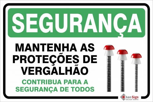 Segurança: Mantenha as proteções dos vergalhões
